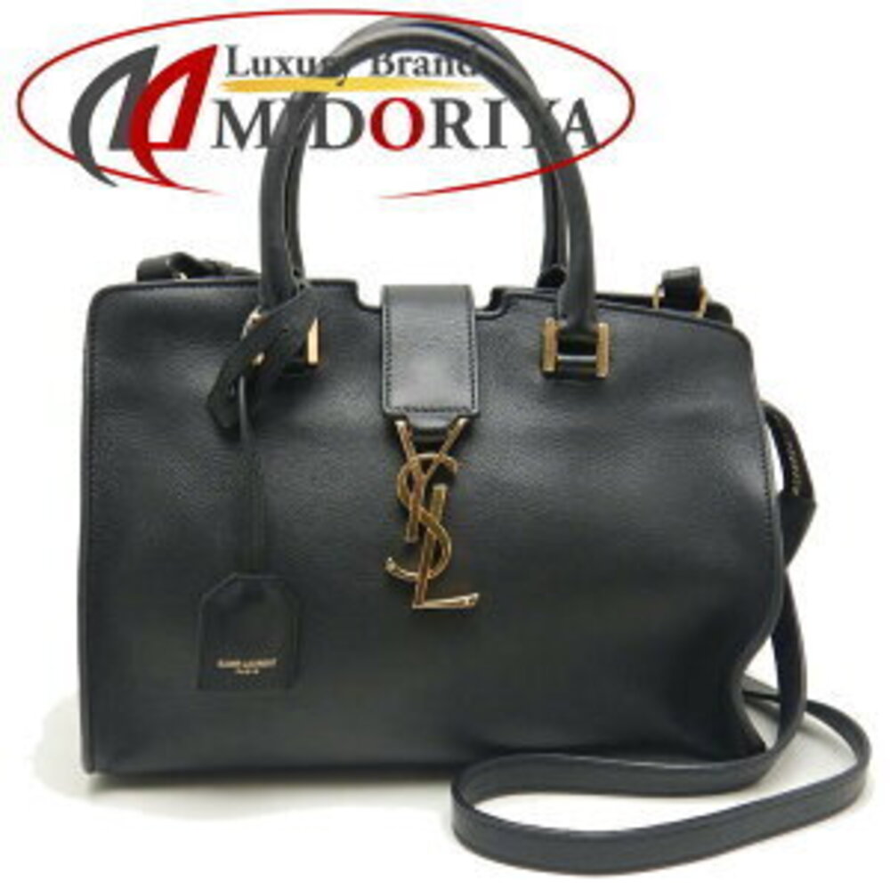 SAINT LAURENT Cabas Handbag Leather Black